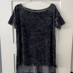 Women's Black Acid Wash Top